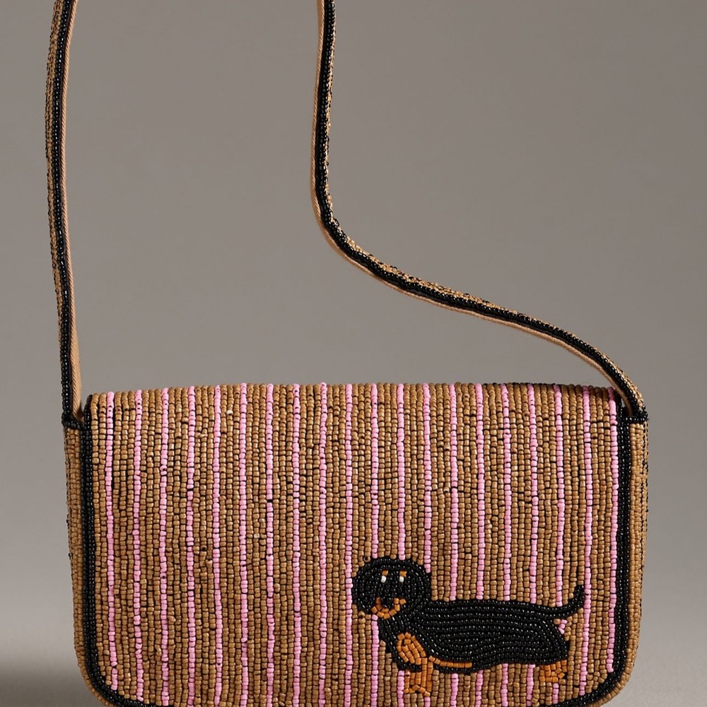 Anthropologie Fiona Beaded Bag Dachshund - Picture 2 of 5